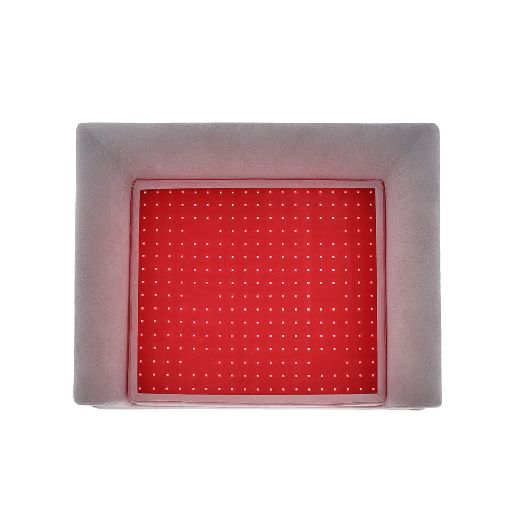 The first-of-its-kind therapeutic dog bed, designed with medical-grade Red Light Therapy
