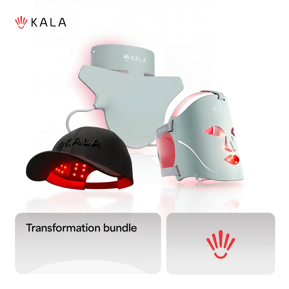 Kala Face Java Transformation Bundle: All-in-One LED Face Mask, Scalp & Neck Therapy ...