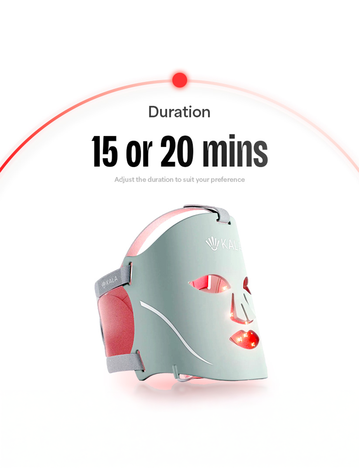 The Kala Red Light Face Mask uses medical-grade LED therapy to rejuvenate and refresh your skin.