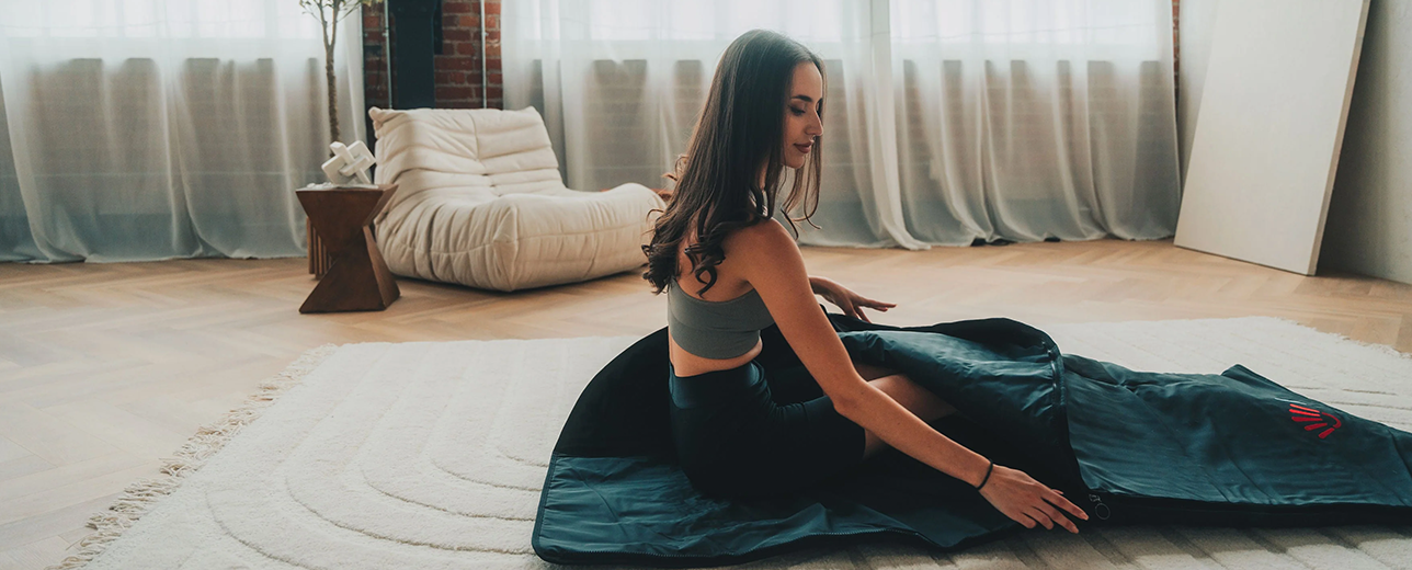 The Kala Infrared Sauna is a premium two-seater infrared sauna crafted from Canadian red cedar wood for a natural, calming experience.