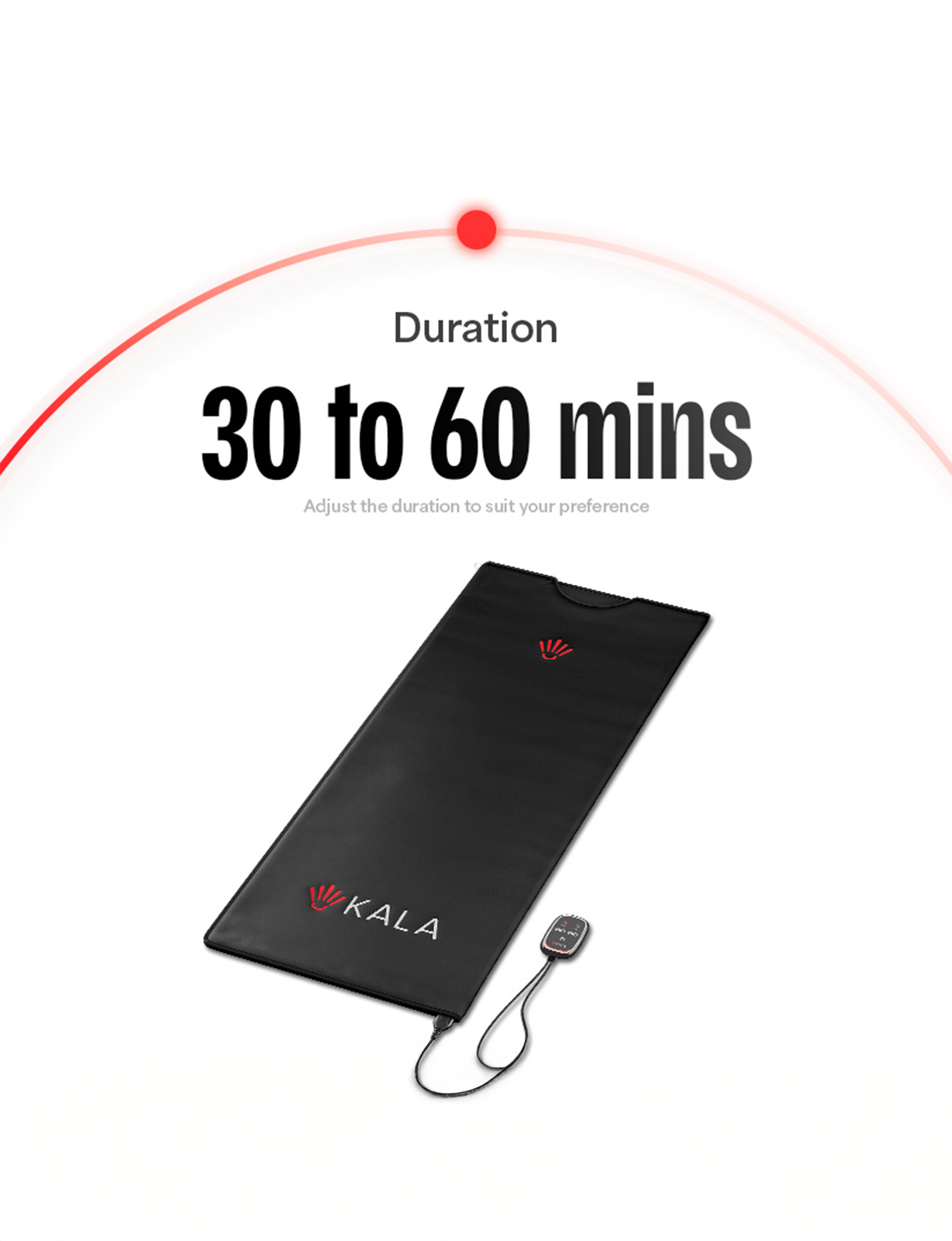 KALA blanket on a displaying text about duration.