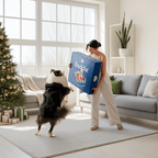 buddie pet therapy dog bed unboxing with excited border collie puppy for christmas a new standard of care recommended by vets for proactive pet health